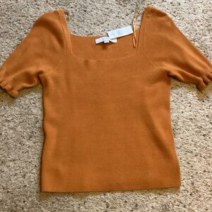 LOFT Warm Orange Knit Top
